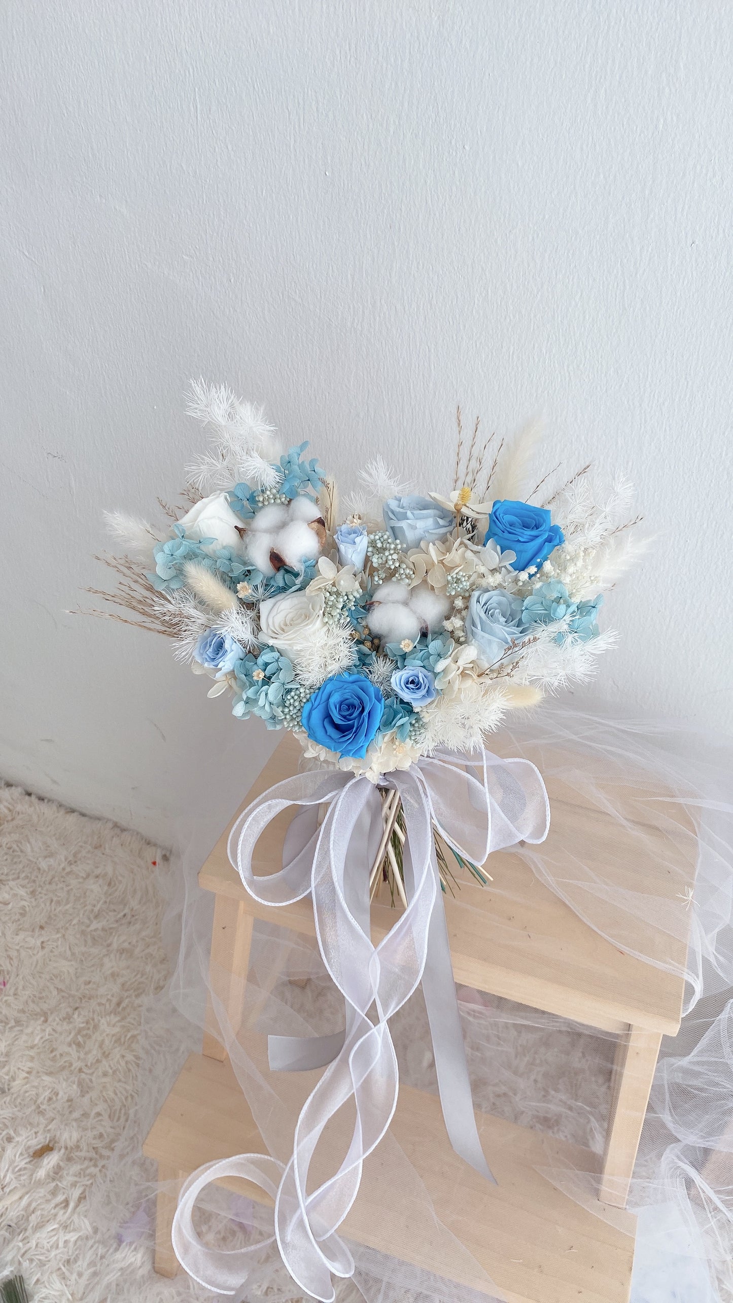 Ocean Blue Preserved Bridal Bouquet