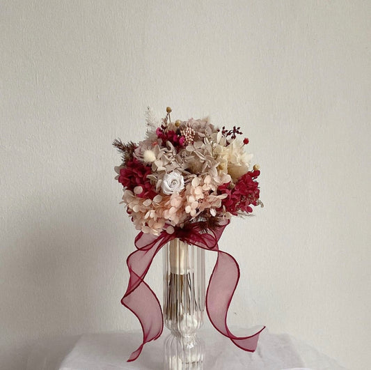 Cabernet Red Preserved Bridal Bouquet