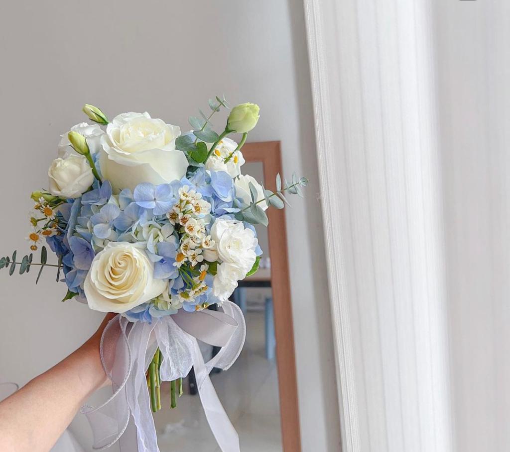 Stunning Blue Fresh Bridal Bouquet