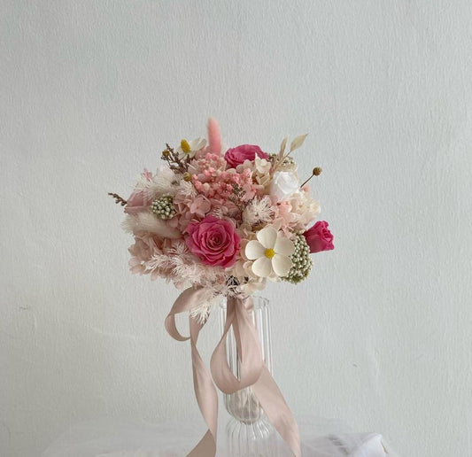 Zinfandel Pink  Preserved Bridal Bouquet